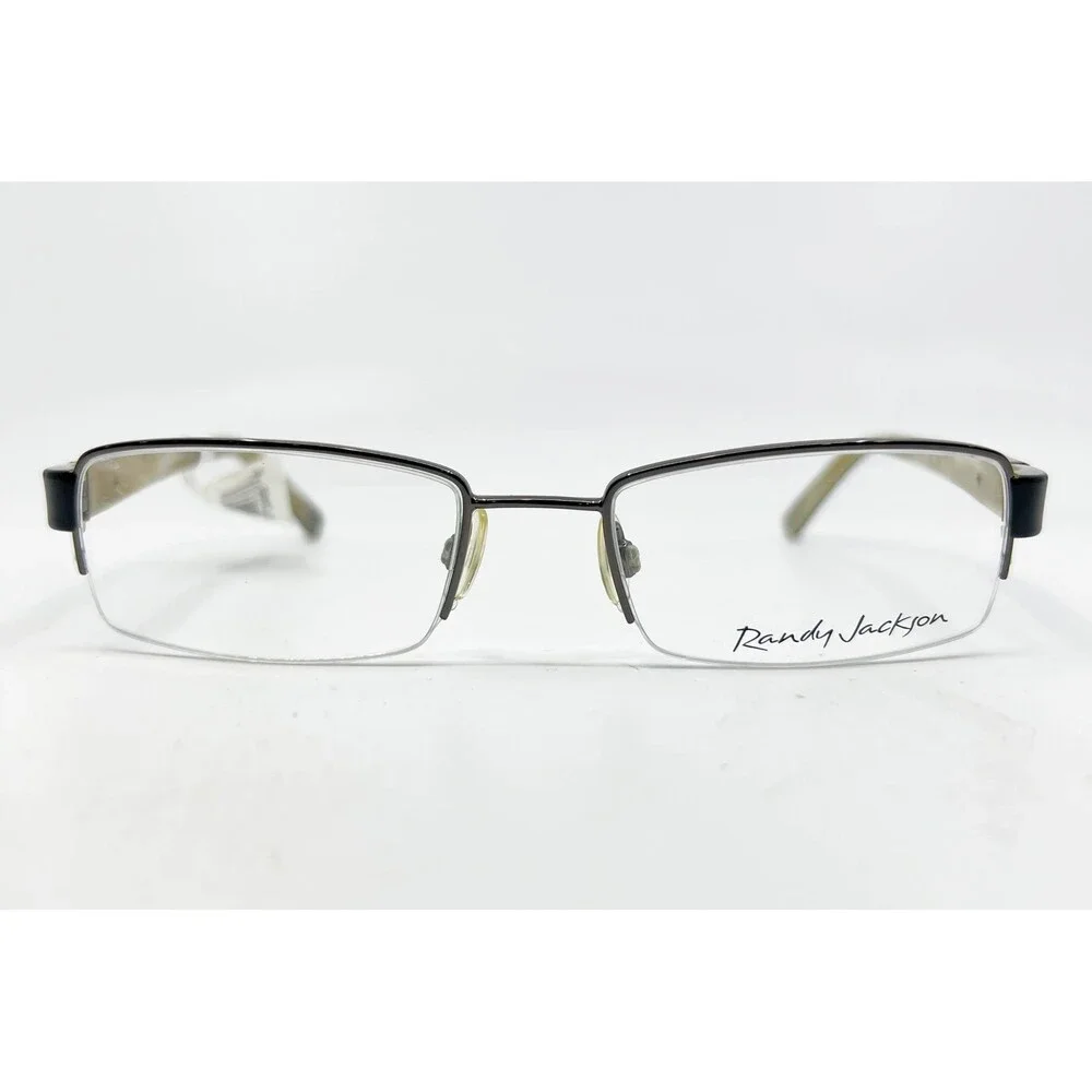 Randy Jackson Eyeglass Frames Women Black Semi-Rimless 1009 53-19-140